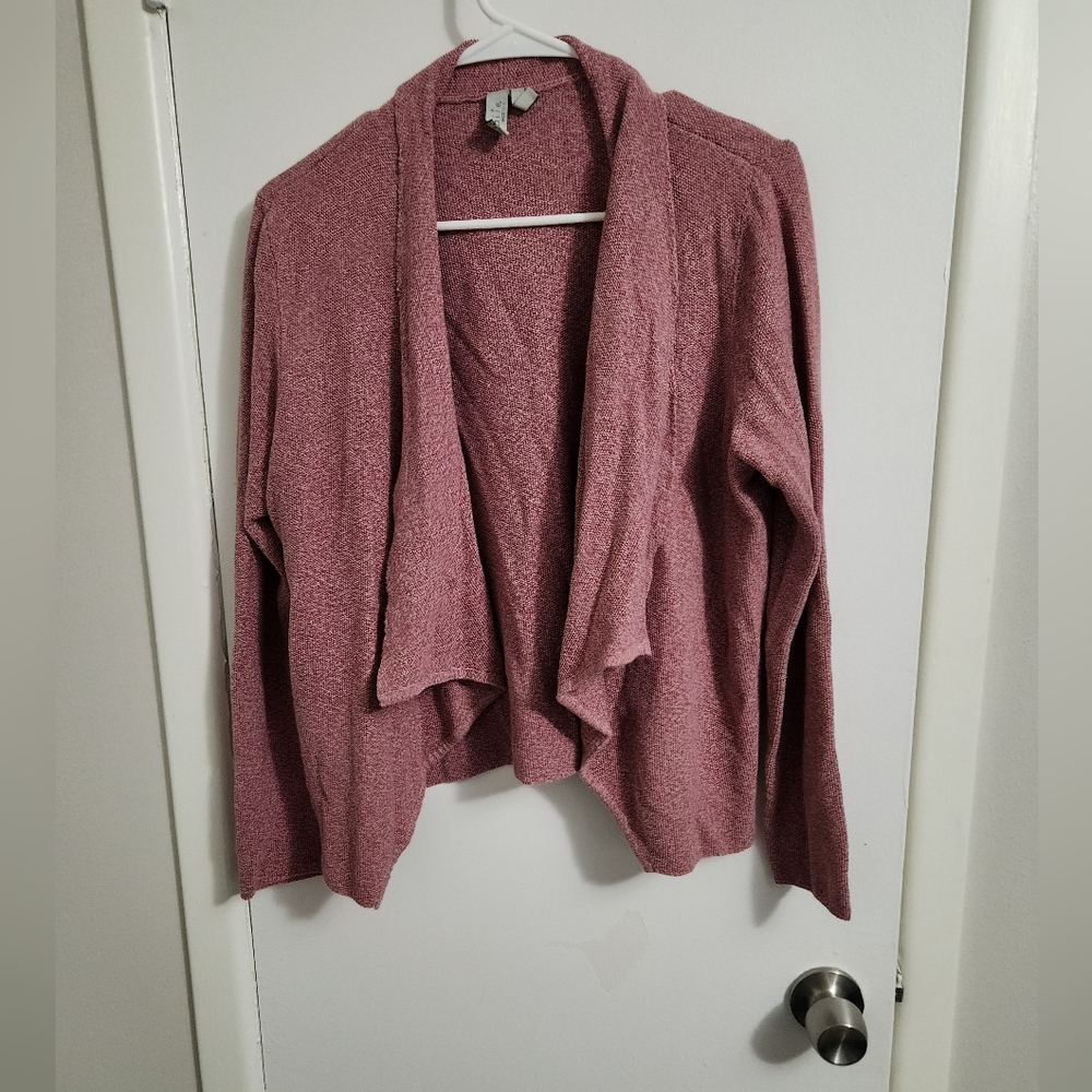 Pink Open Front Cardigan